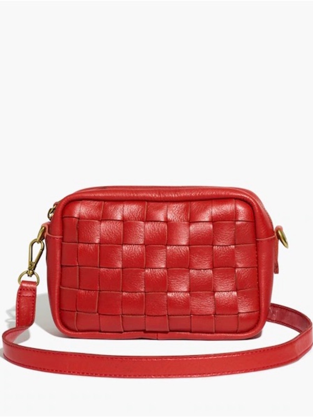 Madewell Transport Camera Bag Woven Edition Red
